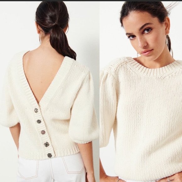 **SOLD** BA&SH Castille Reversible Sweater in Ecru - Picture 1 of 11
